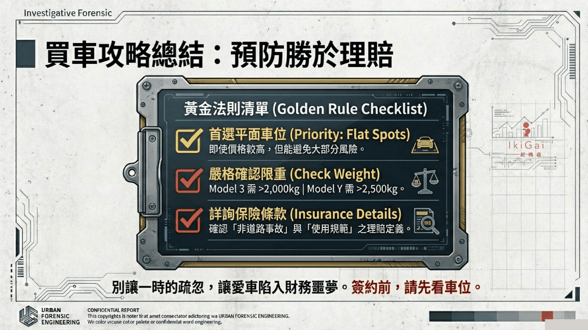 【電動車買車攻略】買車前先看車位!特斯拉/電動車主不可忽視的機械車位「超重」危機與保險拒賠風險 - 第12張圖 【電動車買車攻略】買車前先看車位!特斯拉/電動車主不可忽視的機械車位「超重」危機與保險拒賠風險