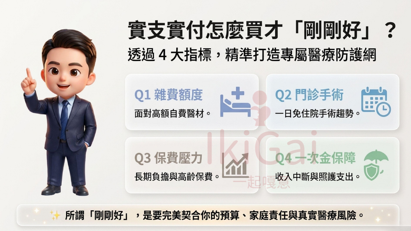 實支實付新制後，保單不是買越多越安心，而是要買得剛剛好