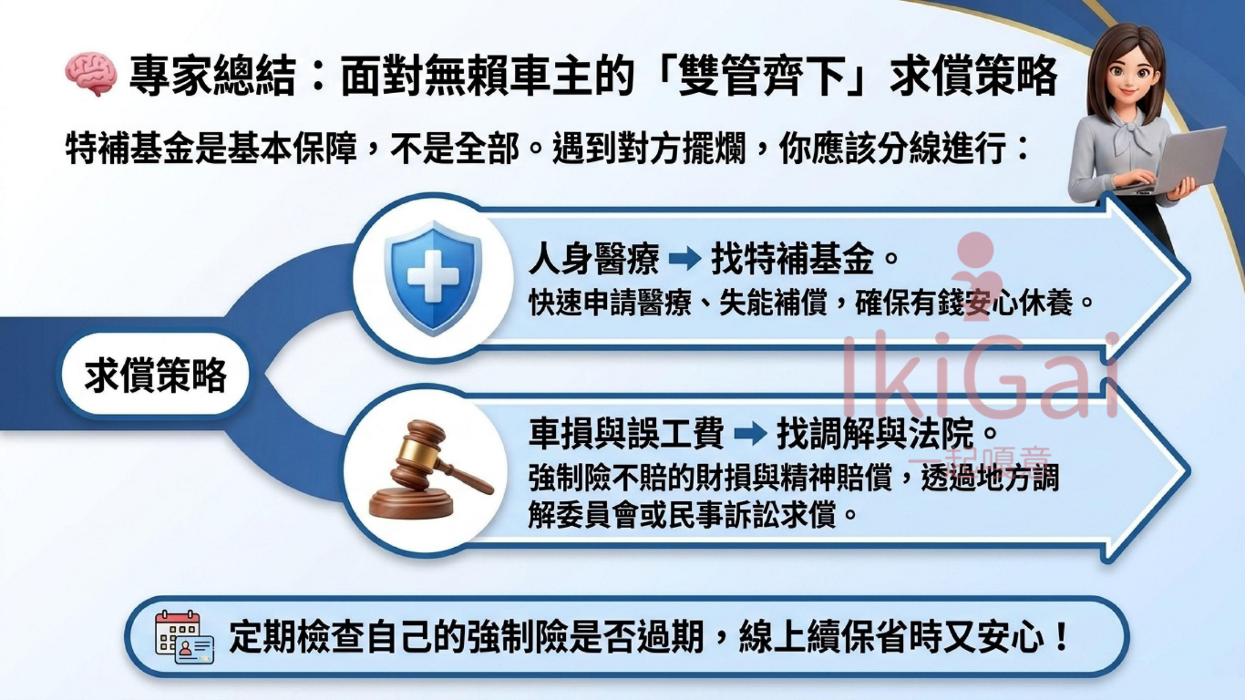 一場車禍驚魂記!對方沒保強制險怎麼辦?「特別補償基金」真的是救命稻草嗎?適用條件、申請流程全解析 - 第10張圖 一場車禍驚魂記!對方沒保強制險怎麼辦?「特別補償基金」真的是救命稻草嗎?適用條件、申請流程全解析