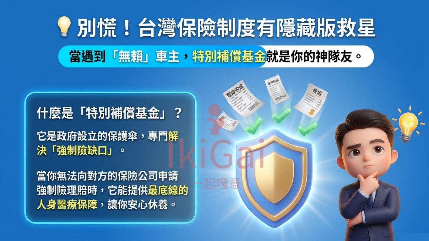 一場車禍驚魂記!對方沒保強制險怎麼辦?「特別補償基金」真的是救命稻草嗎?適用條件、申請流程全解析 - 第2張圖 一場車禍驚魂記!對方沒保強制險怎麼辦?「特別補償基金」真的是救命稻草嗎?適用條件、申請流程全解析