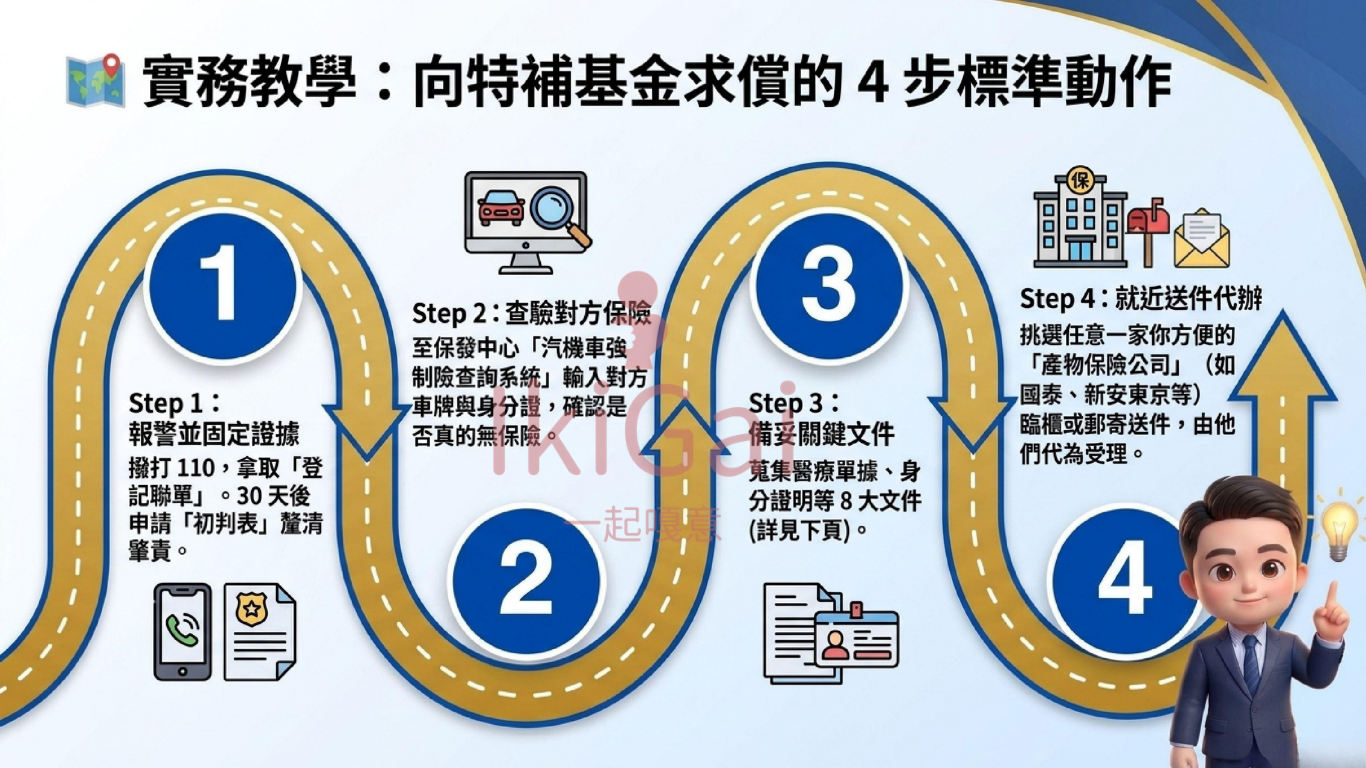 一場車禍驚魂記!對方沒保強制險怎麼辦?「特別補償基金」真的是救命稻草嗎?適用條件、申請流程全解析 - 第8張圖 一場車禍驚魂記!對方沒保強制險怎麼辦?「特別補償基金」真的是救命稻草嗎?適用條件、申請流程全解析